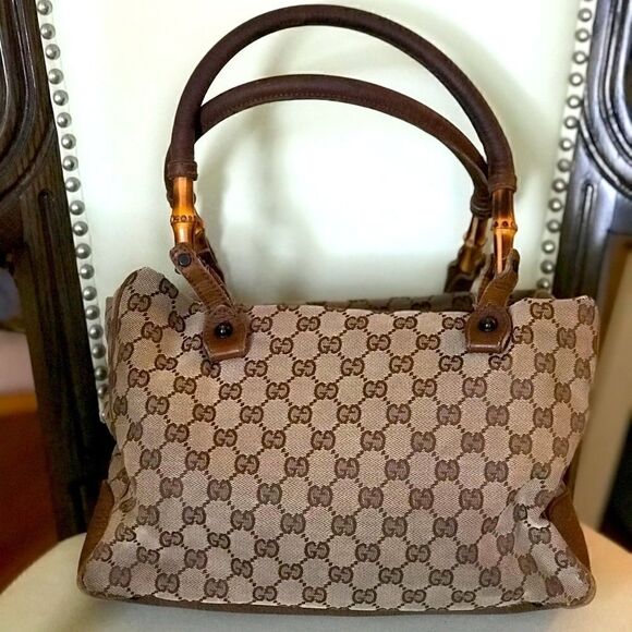 Gucci tote with bamboo handles - Picture 3 of 16